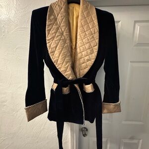 Men's Black and Tan Quilted Blazer